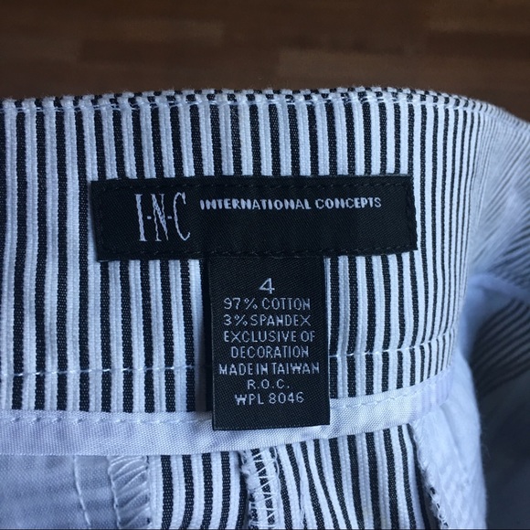 INC navy striped shorts. NWOT. - Picture 4 of 4